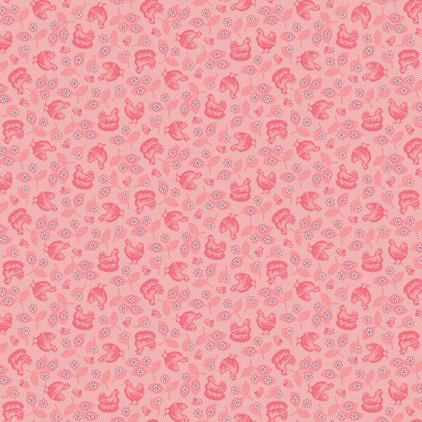 "Farmer's Daughter"-Coral Hen and Chicks by Lori Holt of Bee in My Bonnet for Riley Blake