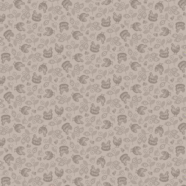 "Farmer's Daughter" Hens & Chicks Pewter by Lori Holt of Bee in My Bonnet for Riley Blake