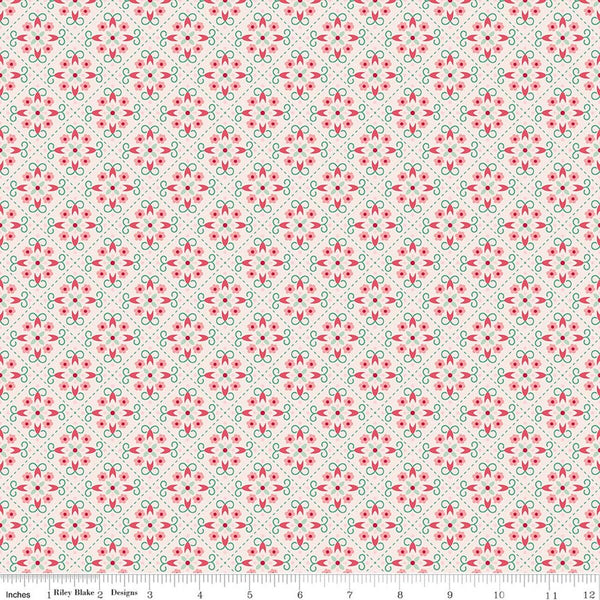 "Berry & Sage" Wallpaper Latte By Lori Holt For Riley Blake