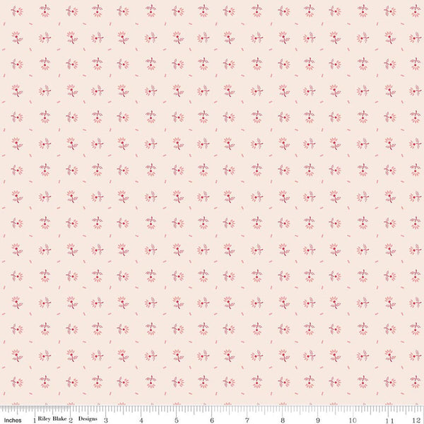 "Berry & Sage" Blooms Latte By Lori Holt For Riley Blake