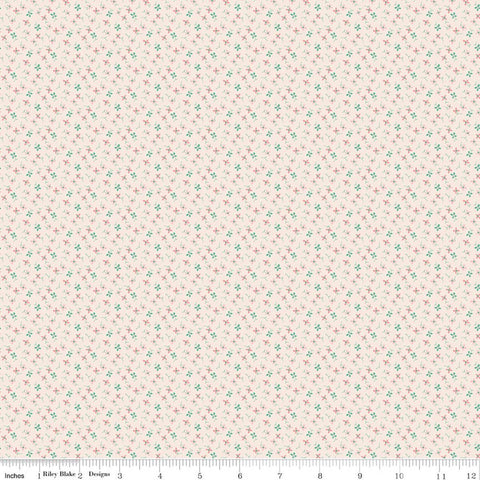 "Berry & Sage" Wildflowers Latte By Lori Holt For Riley Blake