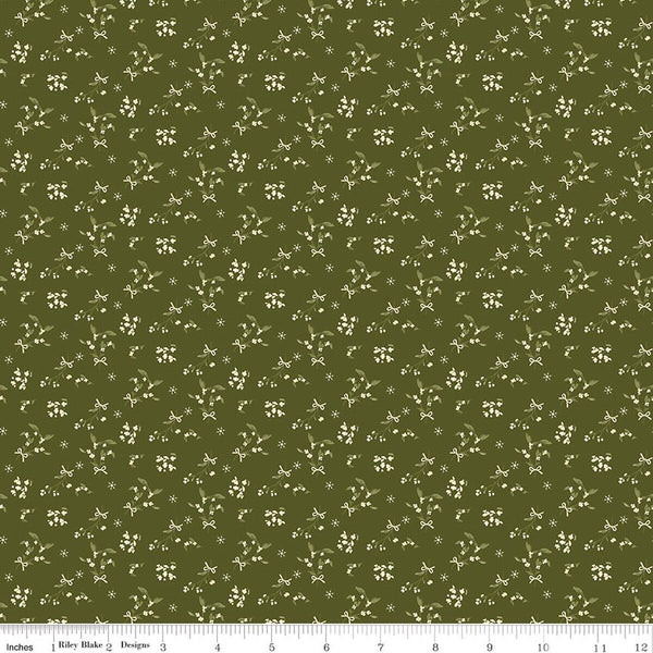 "Christmas Greetings" Berries Green By Sandy Gervais For Riley Blake