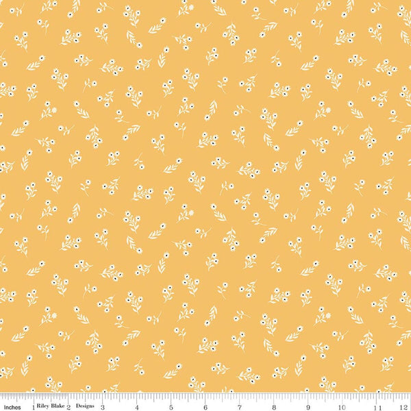 " Lil Farm Friends" Posies Marigold by Kelsey Carlson For Riley Blake