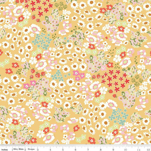 "Cotton Nook" Flowerbed Yellow by Minki Kim for Riley Blake