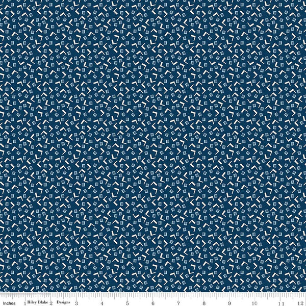 "Denim & Daisy" Tiny Squares Oxford Blue By Lori Holt For Riley Blake