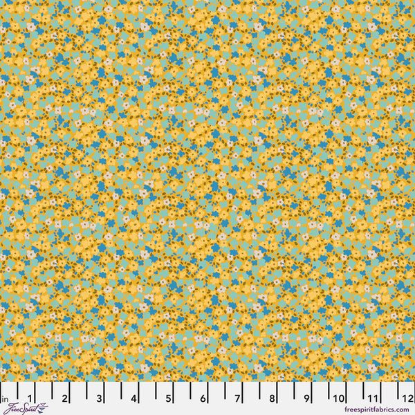"Petite Prints" Ditsy in Chamomile Yellow By August Ellery For Free Spirit