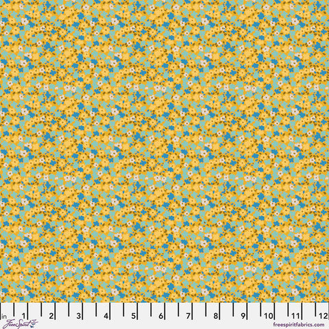 "Petite Prints" Ditsy in Chamomile Yellow By August Ellery For Free Spirit