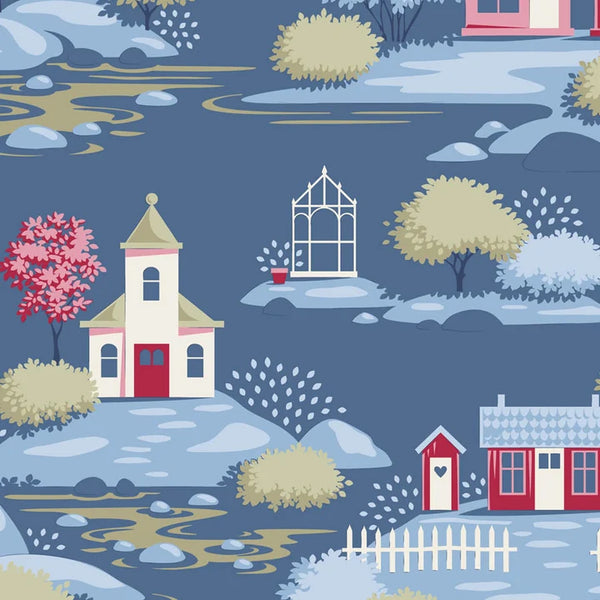 "Village Life" Village Blue by Tone Finnanger for Tilda PRE-SALE