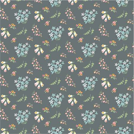"Hollyhock Lane"-Gray Bloom by Poppie Cotton