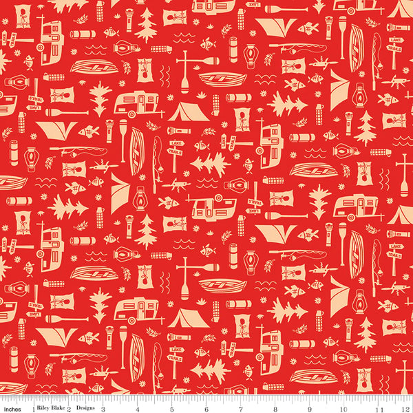 "Happy Haven" Let's Camp Red By Shawn Wallace For Riley Blake