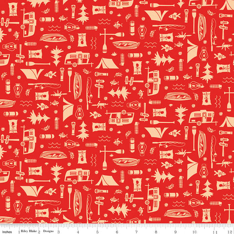"Happy Haven" Let's Camp Red By Shawn Wallace For Riley Blake