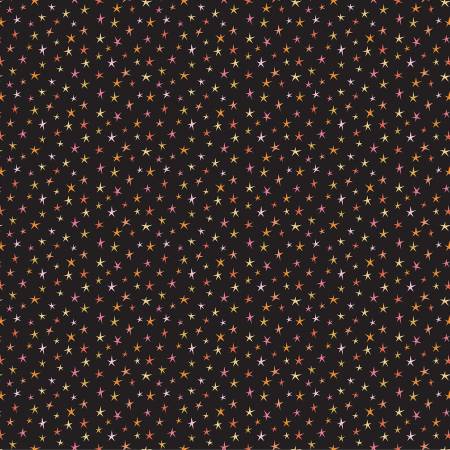 "Kitty Loves Candy"-Black Sparkly Stars by Poppie Cotton