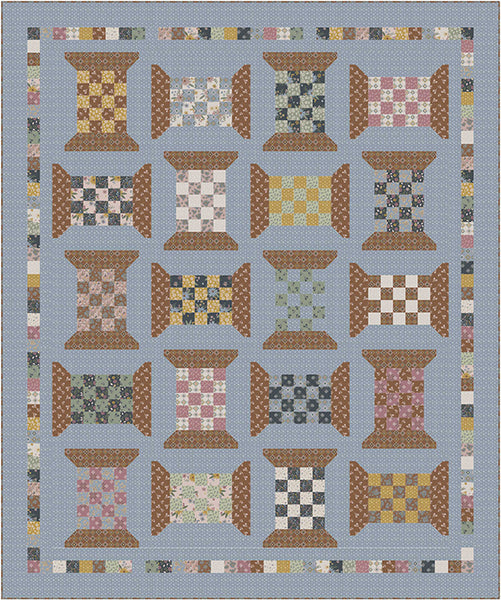 "Honey Locust" Checkered Spools Quilt Kit