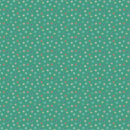"Oh What Fun"-Green Snow Dots by Poppie Cotton
