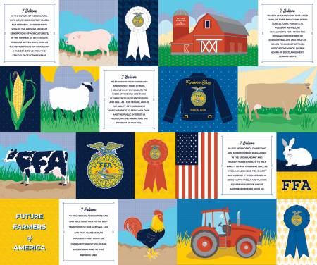 "FFA Forever Blue 2"-FFA Forever Blue 2 36in x 43in FFA Patchwork Panel