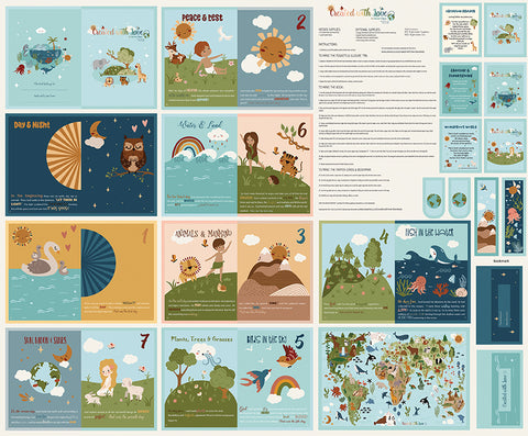 "Created with Love"-Soft Book Panel by Jennifer Long for Riley Blake