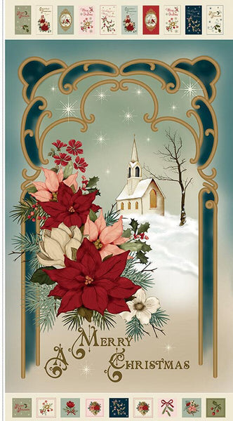 "Christmas Greetings" Panel By Sandy Gervais For Riley Blake Designs