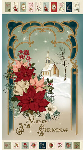 "Christmas Greetings" Panel By Sandy Gervais For Riley Blake Designs