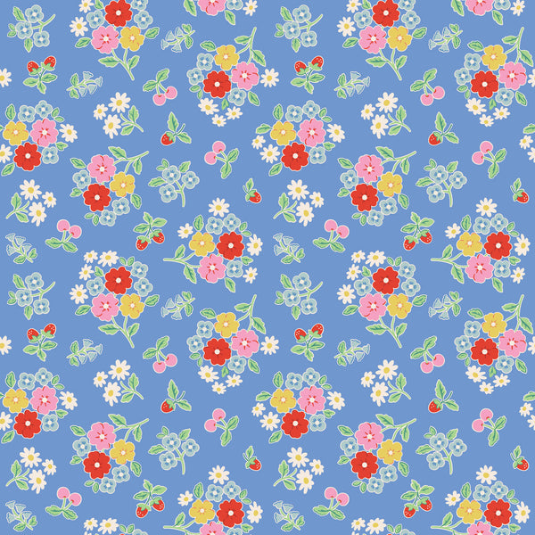 " Bluebells & Buttercups" Periwinkle By Elea Lutz for Poppie Cotton