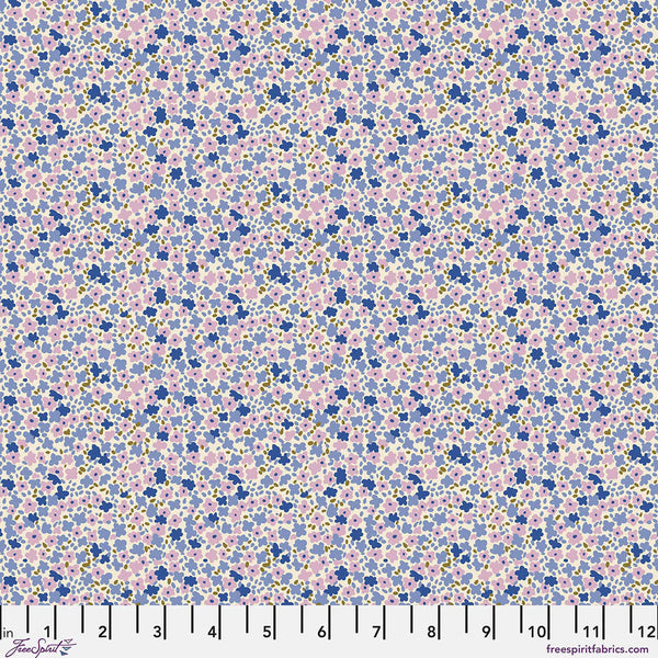 "Petite Prints" Ditsy - Periwinkle By August Ellery For Free Spirit