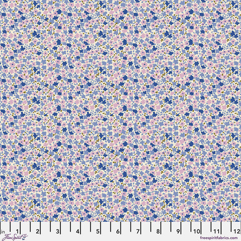 "Petite Prints" Ditsy - Periwinkle By August Ellery For Free Spirit