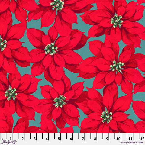 "Holly Day"-Large Poinsettia - Red by Martha Negley for FreeSpirit