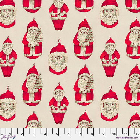 "Holly Day"-Santas - Ivory by Martha Negley for FreeSpirit