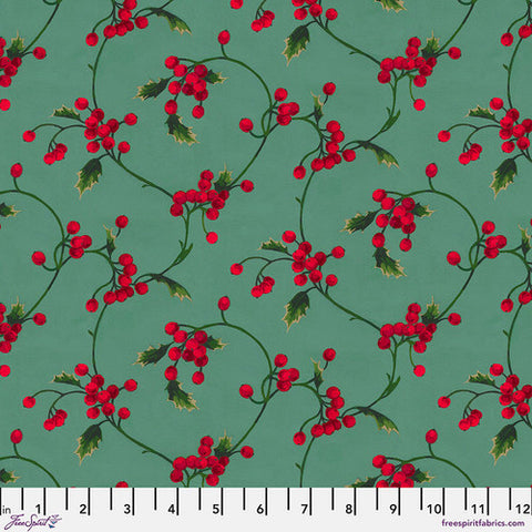 "Holly Day"-Scroll - Green by Martha Negley for FreeSpirit