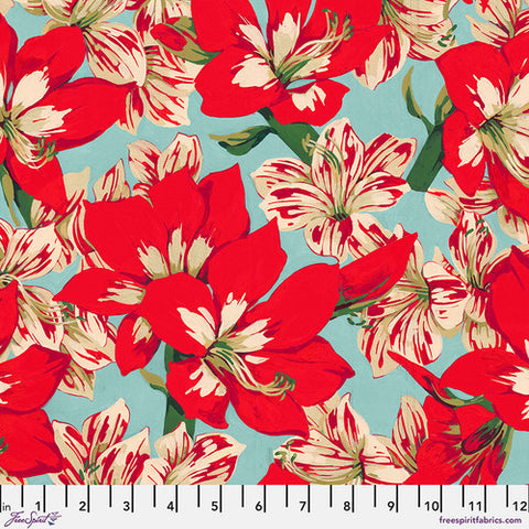 "Holly Day"-Holiday Floral - Red by Martha Negley for FreeSpirit