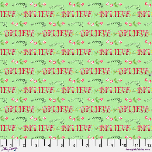 "So Much Joy!"-Believe and Merry - Lime by Mary Engelbreit for FreeSpirit