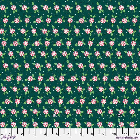 "So Much Joy!"-Holly Peppermints - Green by Mary Engelbreit for FreeSpirit