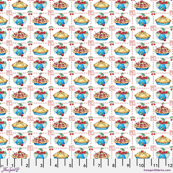 "Happy Birthday, America" American as Cherry Pie - White by Mary Engelbreit for FreeSpirit