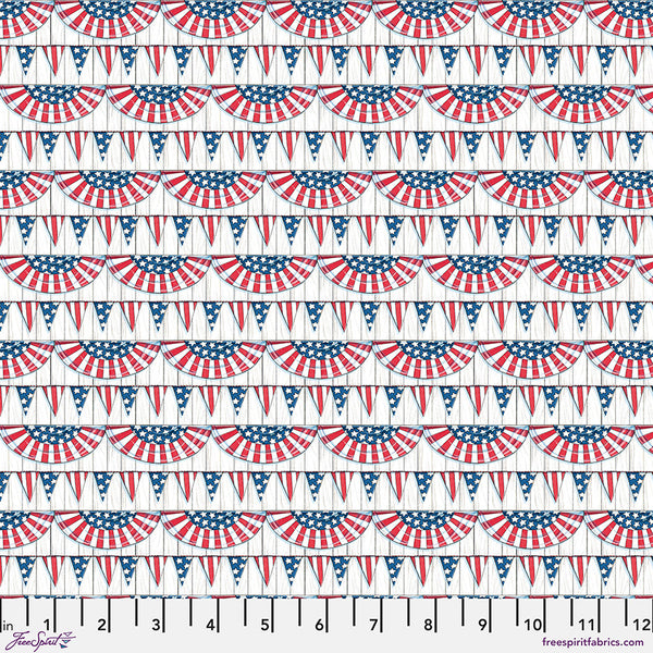 "Happy Birthday, America" Americas Birthday Bunting - Red by Mary Engelbreit for FreeSpirit