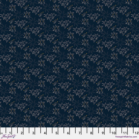 "Primitive Cloth" Bursting - Navy by Sew Kind of Wonderful for FreeSpirit