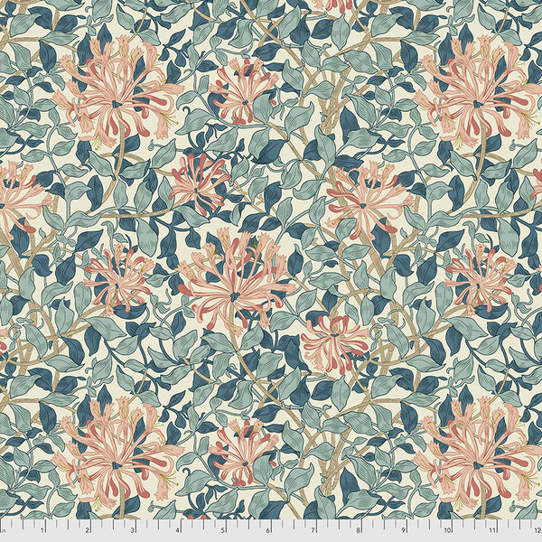 "The Original Morris & Co. Collection"  Honeysuckle - Aqua by Morris & Co. for FreeSpirit