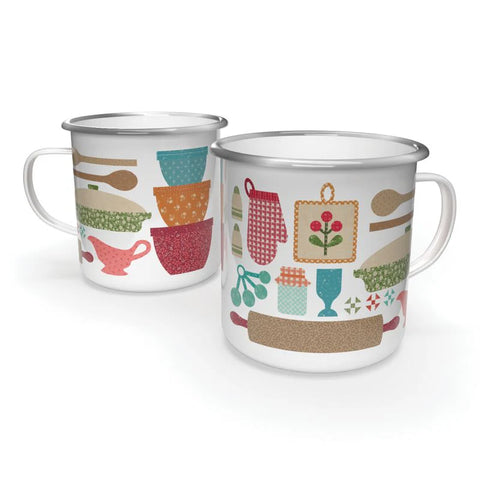"Baked With Love" Enamel Tin Mug by Lori Holt for Riley Blake