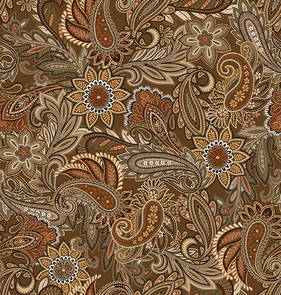 "Quilt Dakota Shop Hop" Paisley-Brown By Benartex For Benartex