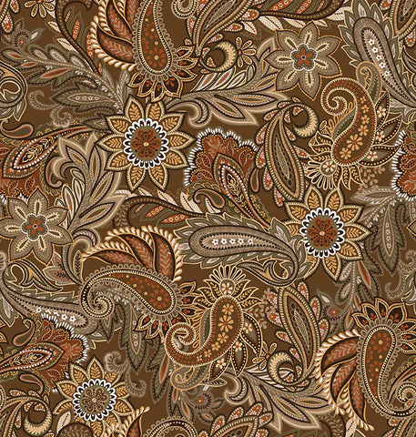 "Quilt Dakota Shop Hop" Paisley-Brown By Benartex For Benartex