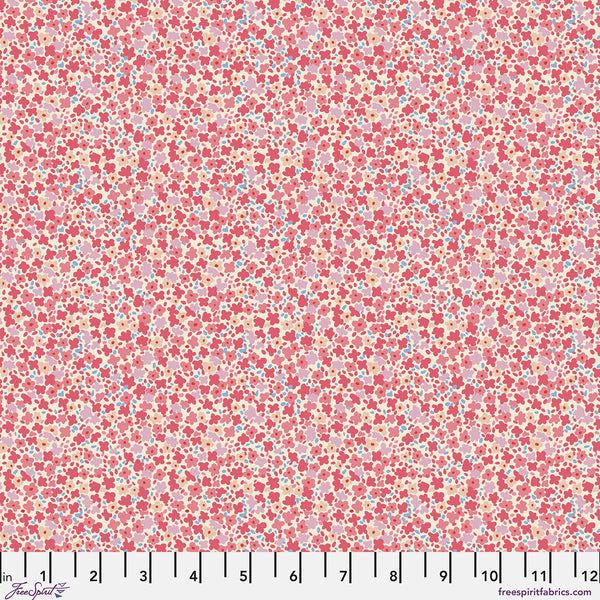 "Petite Prints" Ditsy in Bloom Pink/Red By August Ellery For Free Spirit