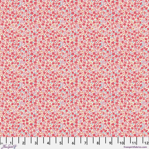 "Petite Prints" Ditsy in Bloom Pink/Red By August Ellery For Free Spirit