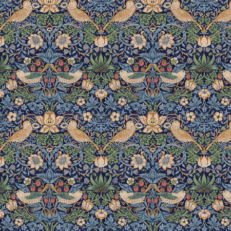 "Morris & Co." 108" Quilt Backing Fabric - Strawberry Thief in Multi WIDEBACK by William Morris for FreeSpirit