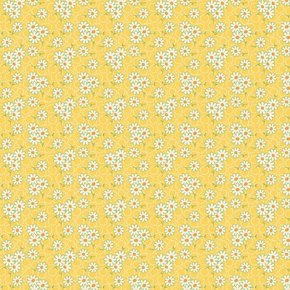 "Aunt Grace Goes Scrappy"-Daisy Yellow by Judie Rothermel for Marcus Fabrics