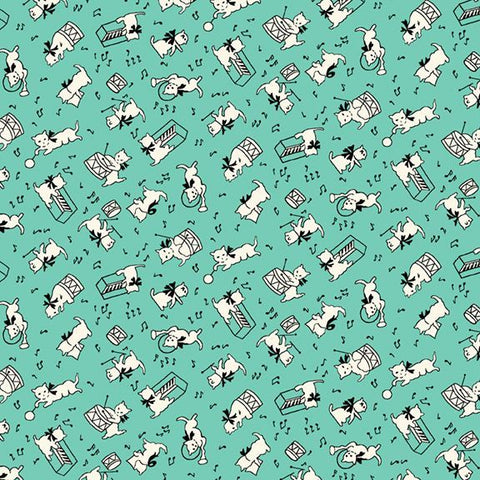 "Aunt Grace Goes Scrappy"-Cat Aqua by Judie Rothermel for Marcus Fabrics