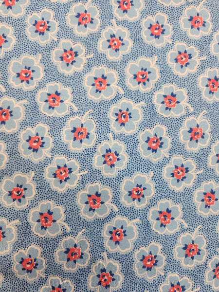 "Merry Go Round"-Ditzy Dotted Floral Blue by Windham Fabrics