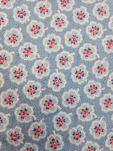 "Merry Go Round"-Ditzy Dotted Floral Blue by Windham Fabrics