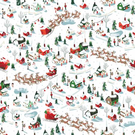 "Twas"Dash Away White by Jill Howarth for Riley Blake