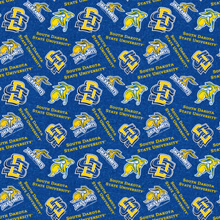 "NCAA"- Official Licensed NCAA-South Dakota State Tone On Tone Cotton for Benartex
