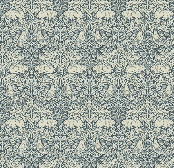 "Morris & Co." Brer Rabbit - Navy by William Morris for FreeSpirit