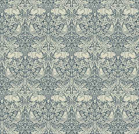"Morris & Co." Brer Rabbit - Navy by William Morris for FreeSpirit