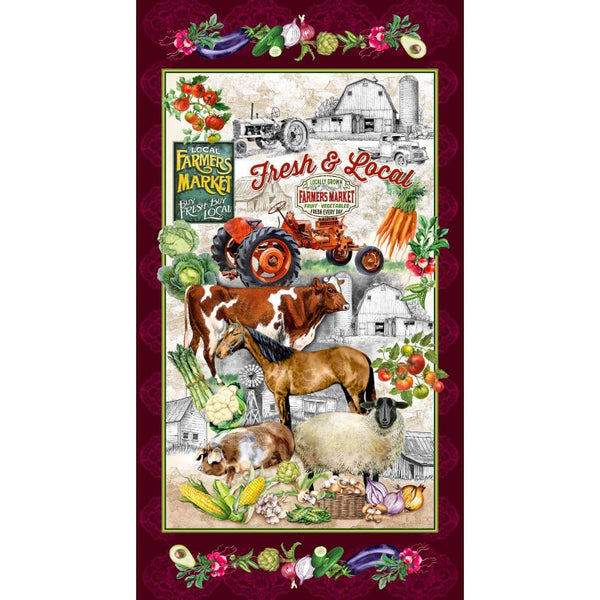 "Fresh & Local"  FRESH AND LOCAL PANEL - 24" REPEAT from Michael Miller Fabrics